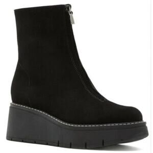 La Canadienne Bob Platform Suede Bootie New